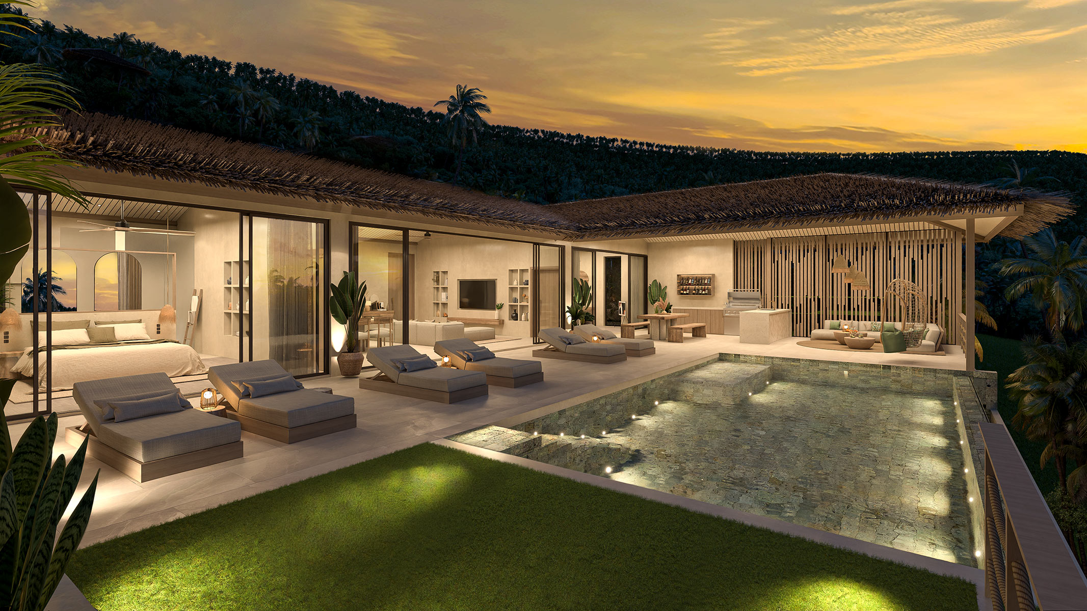 Pacific Sunset – Villa Java 4 Bedroom Seaview Pool Villa in Bang Makham for sale