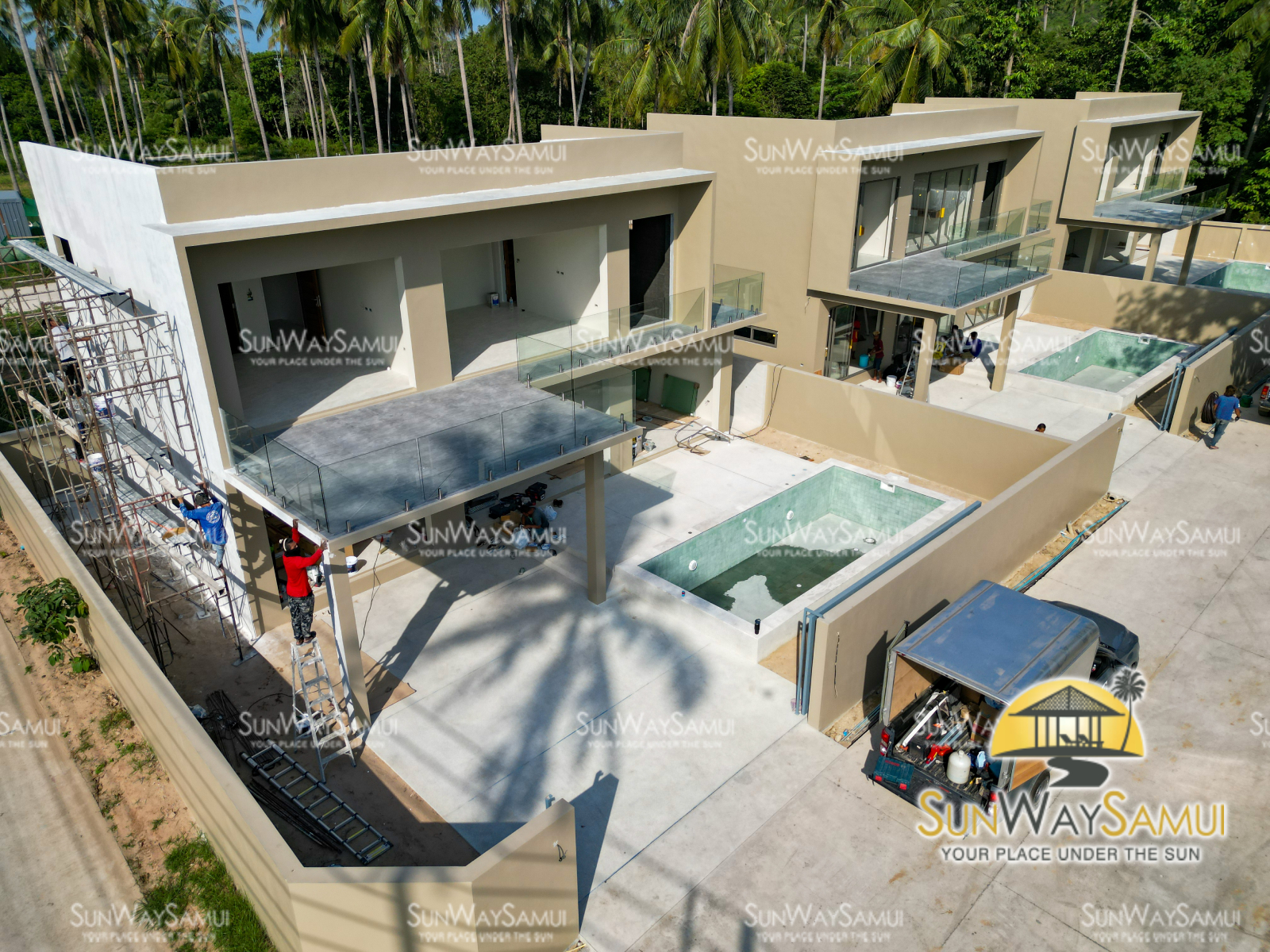 Coco Tropical Plalarn - Beach-Access Modern 3 Bedroom Garden Pool Villa in Maenam for Sale