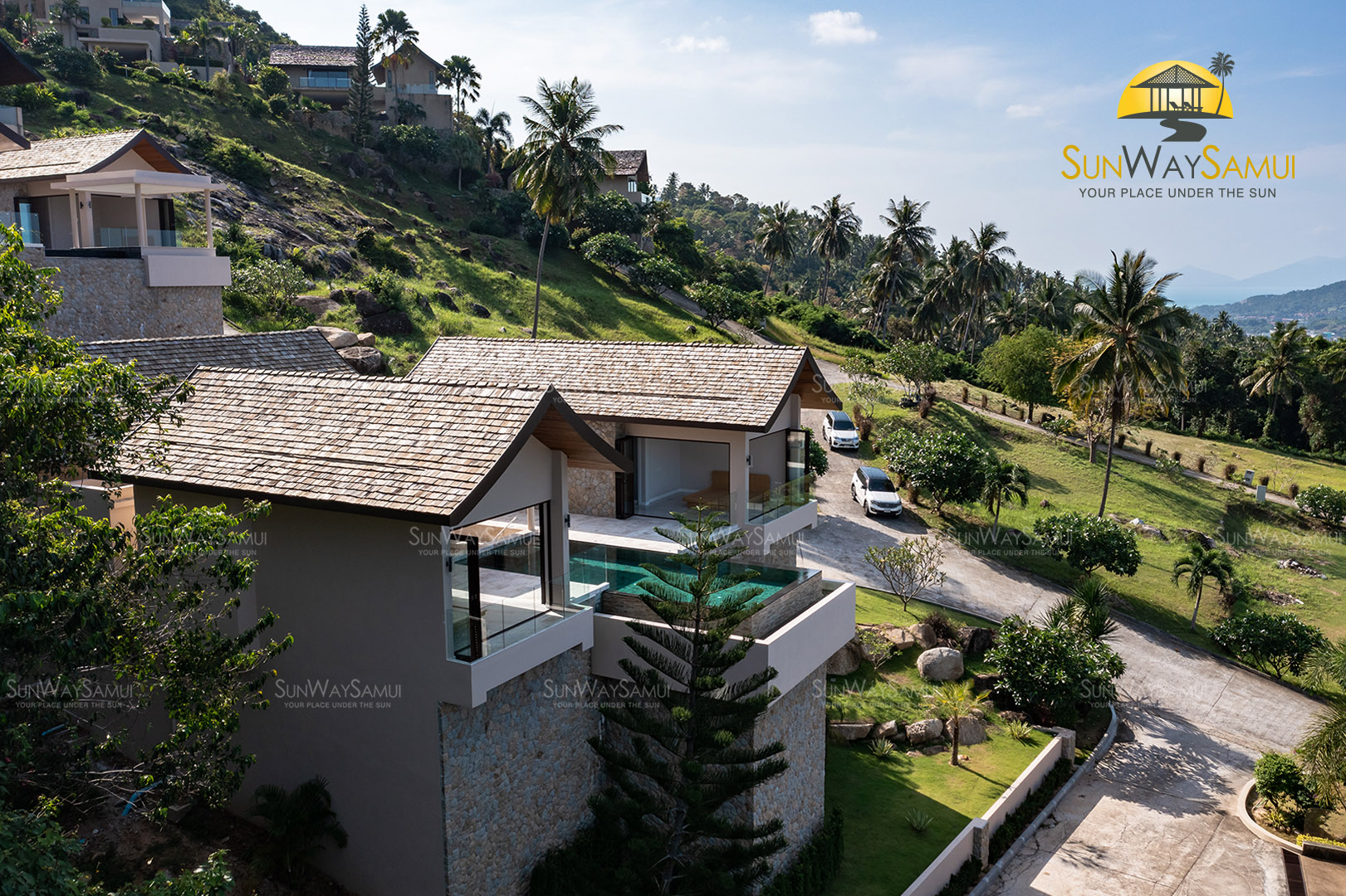 (SOLD) Villa Tujuh - Traditional Tropical 3 Bedroom Seaview Pool Villa in Chaweng Noi For Sale