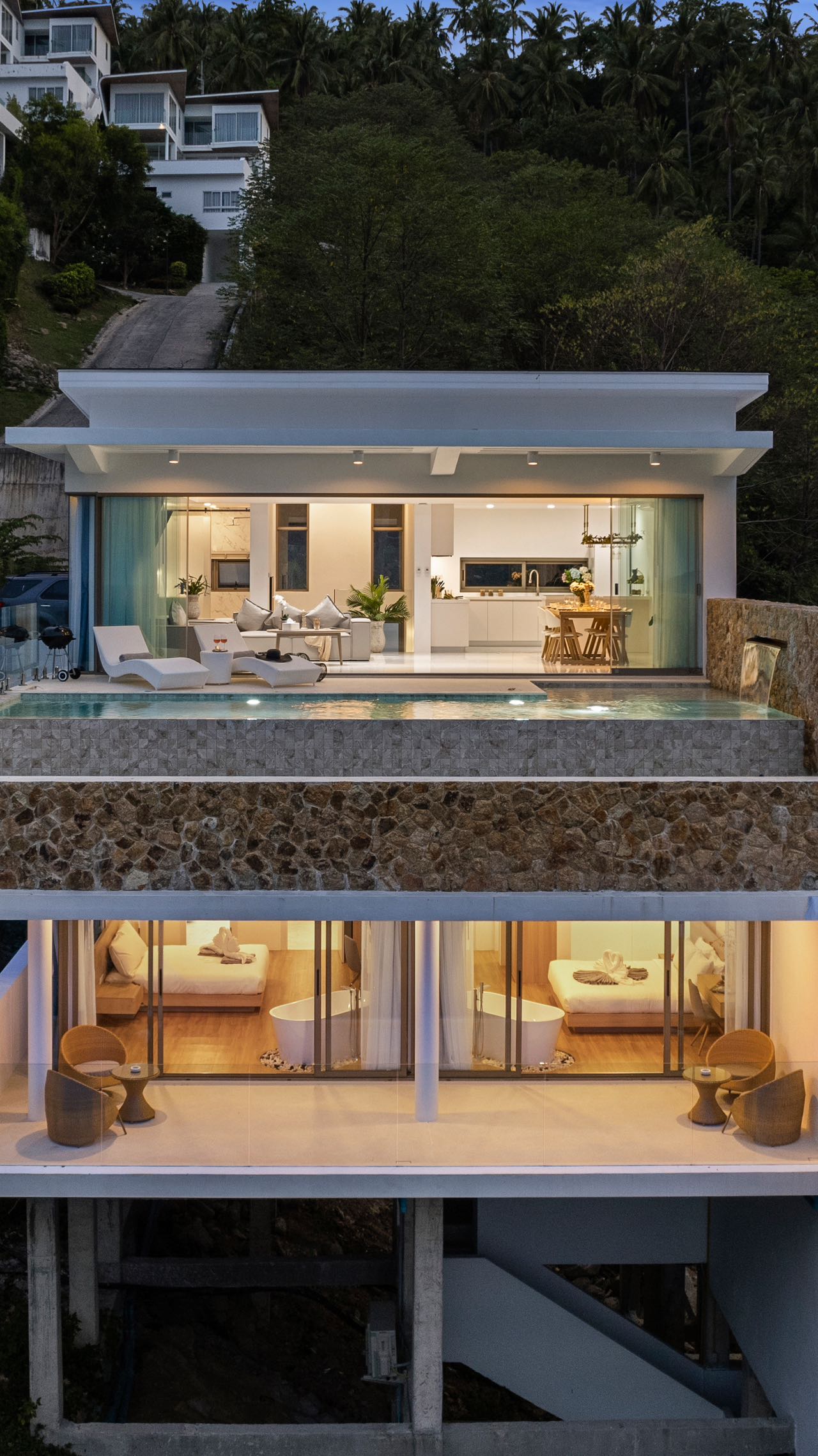 (SOLD) Urbane 3 Bedroom Semi-detached Seaview Pool Villa in Chaweng Noi for sale