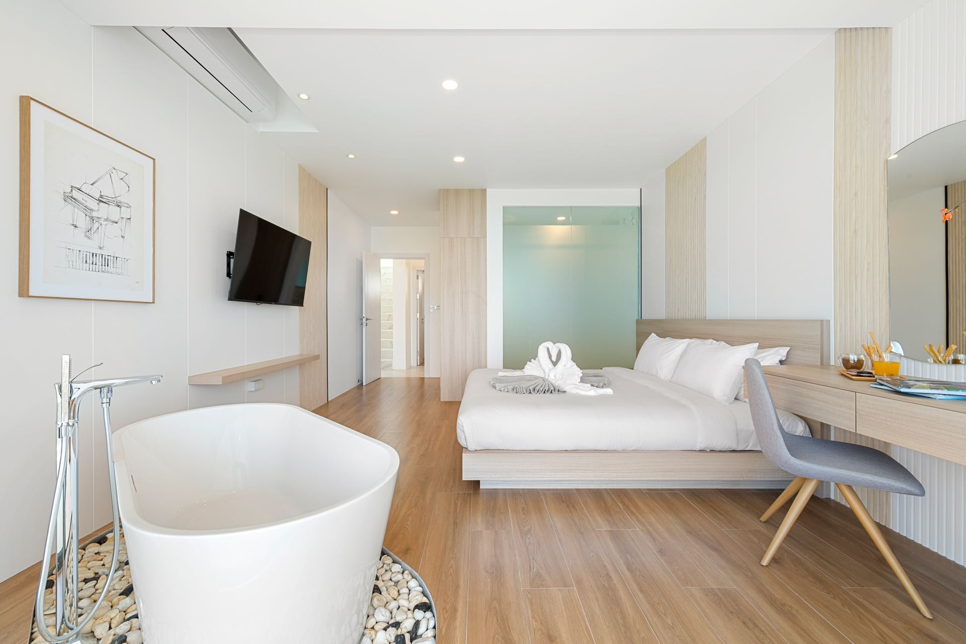 (SOLD) Urbane 3 Bedroom Semi-detached Seaview Pool Villa in Chaweng Noi for sale