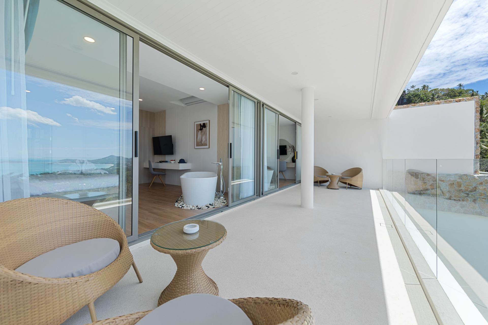 (SOLD) Urbane 3 Bedroom Semi-detached Seaview Pool Villa in Chaweng Noi for sale