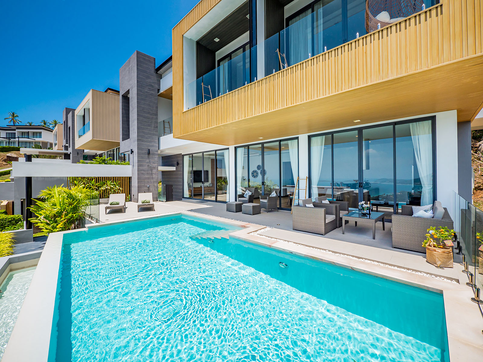 (PRICE REDUCED!) Verano Residence - Contemporary 3+1 Bedroom Seaview Pool Villa in Chaweng Noi for Sale