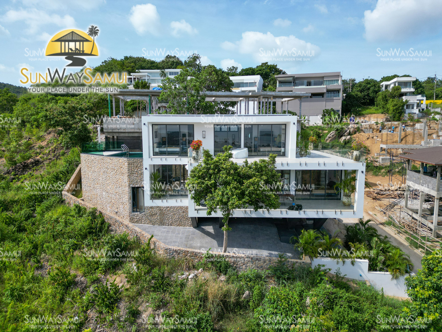 Modern 4 Bedroom Seaview Pool Villa in Plai Laem for sale