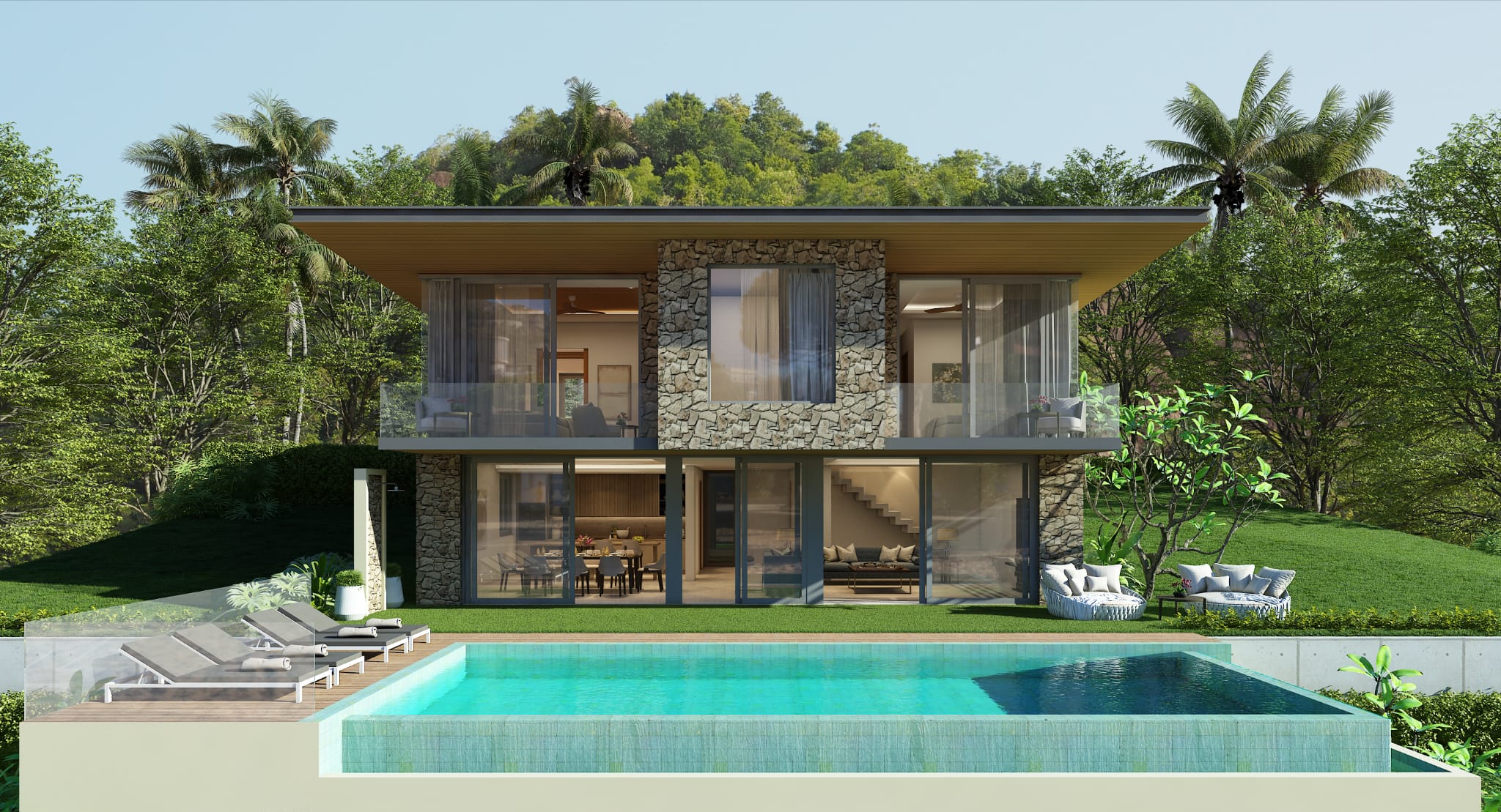 The Landmark - Spectacular 4 Bedroom Seaview Pool Villa in North Chaweng for sale