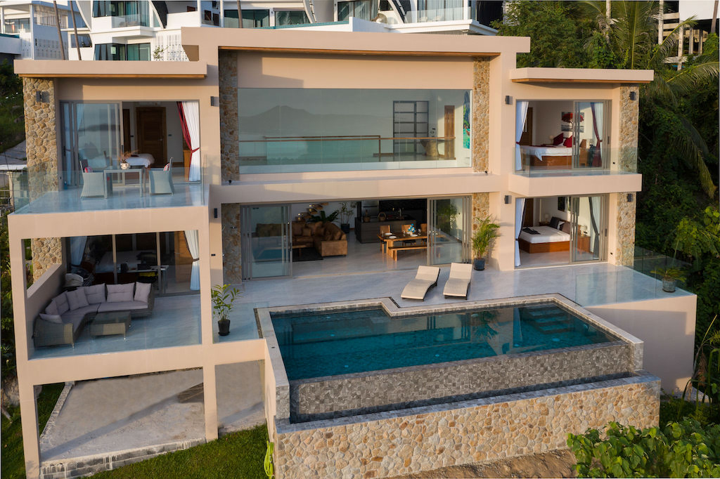 Majestic 4 Bedroom Seaview Pool Villa in Chaweng Noi for Sale