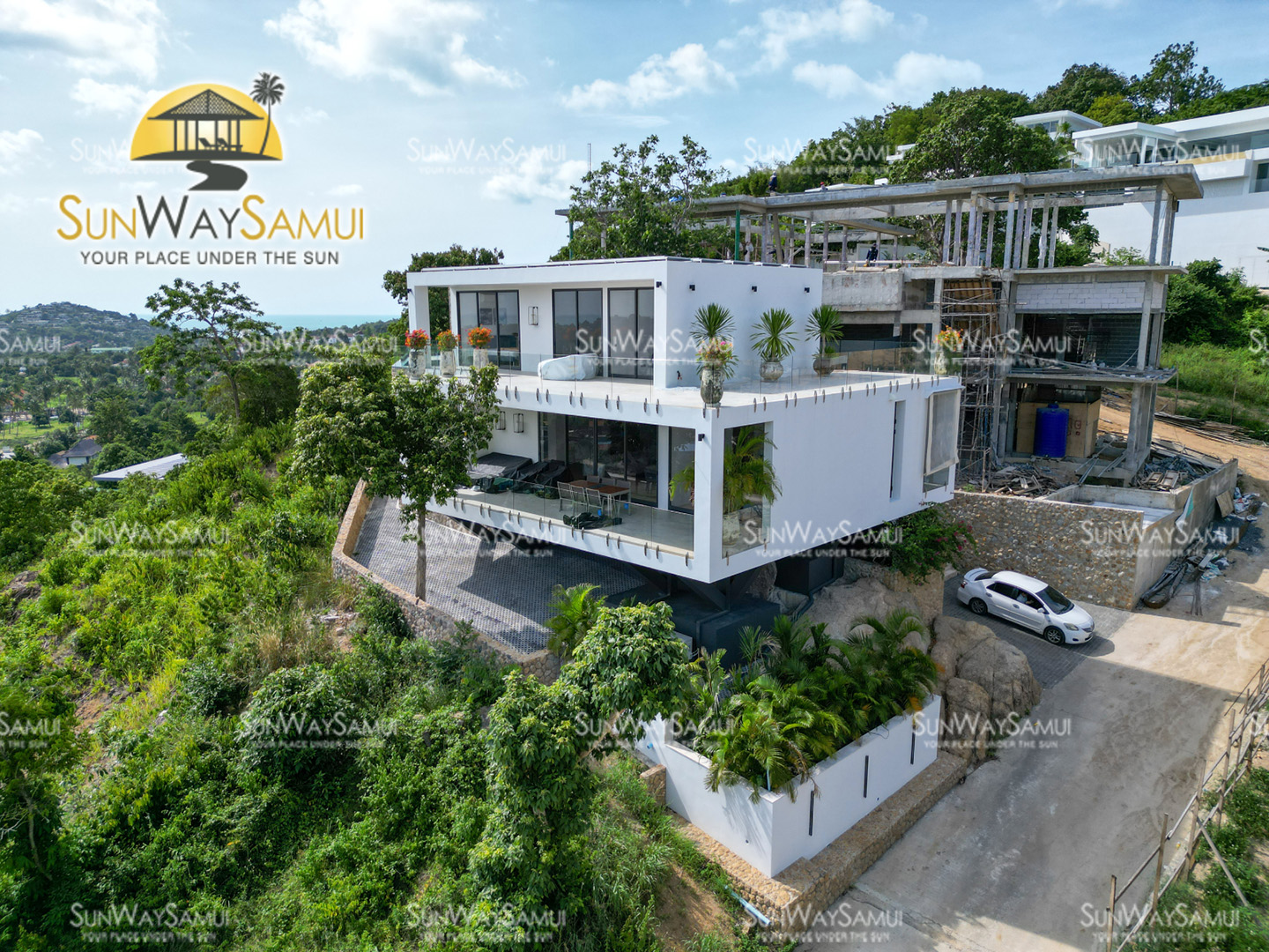 Modern 4 Bedroom Seaview Pool Villa in Plai Laem for sale