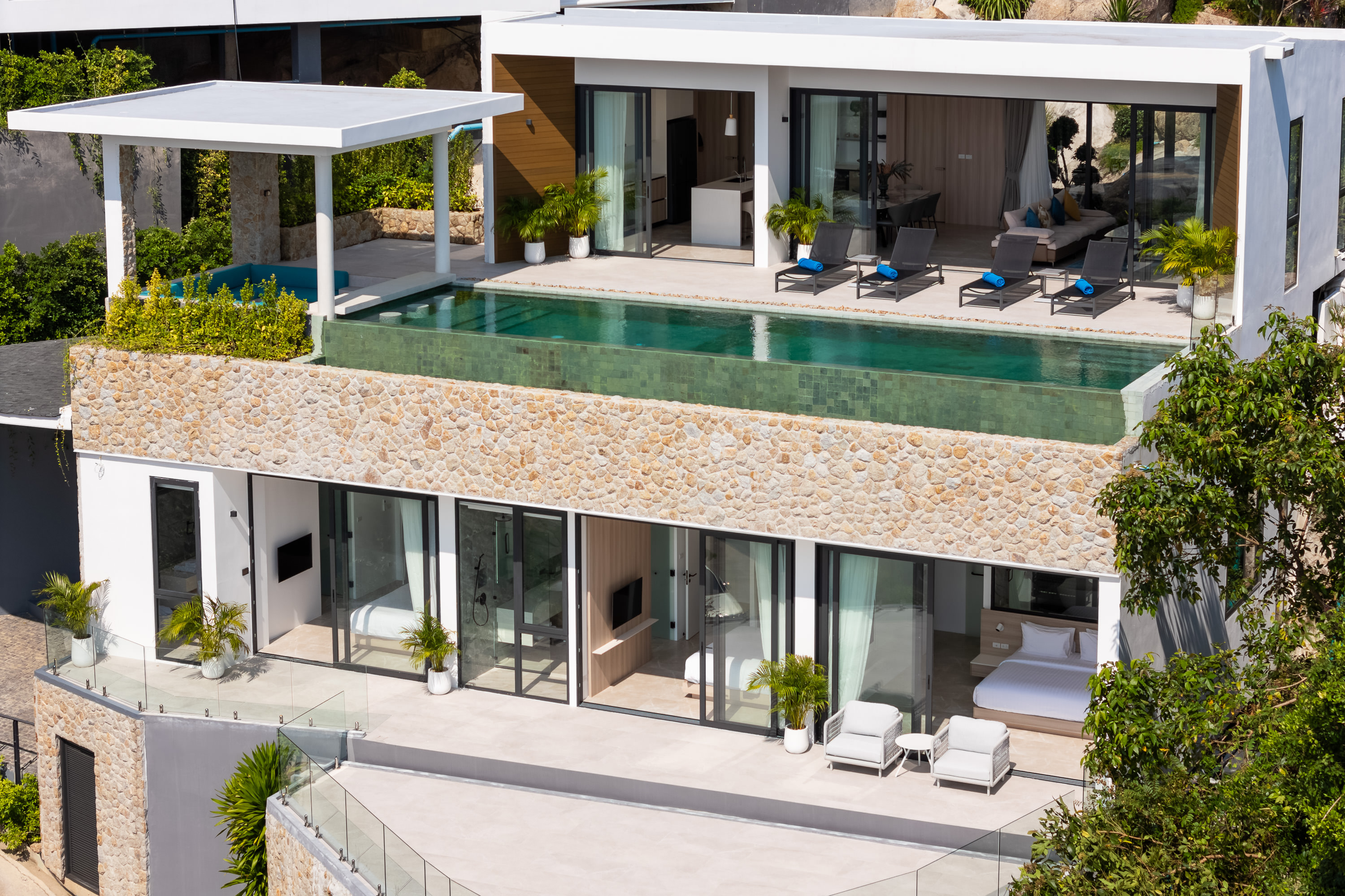 Villa Sea Stone - Masterpiece 3 Bedroom Seaview Pool Villa in Chaweng Noi: Villa Sea Stone — Masterpiece 3 Bedroom Seaview Pool Villa in Prestigious Chaweng Noi