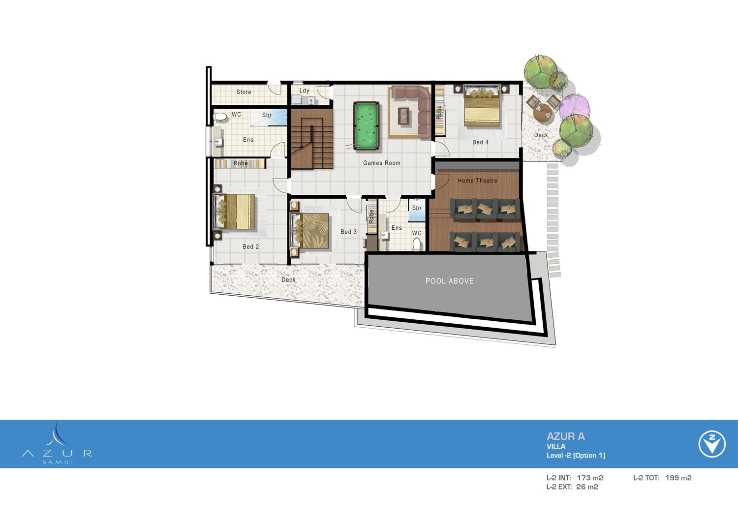 Azur Samui – Attractive 4 Bedroom Seaview Pool Villa in Maenam for sale