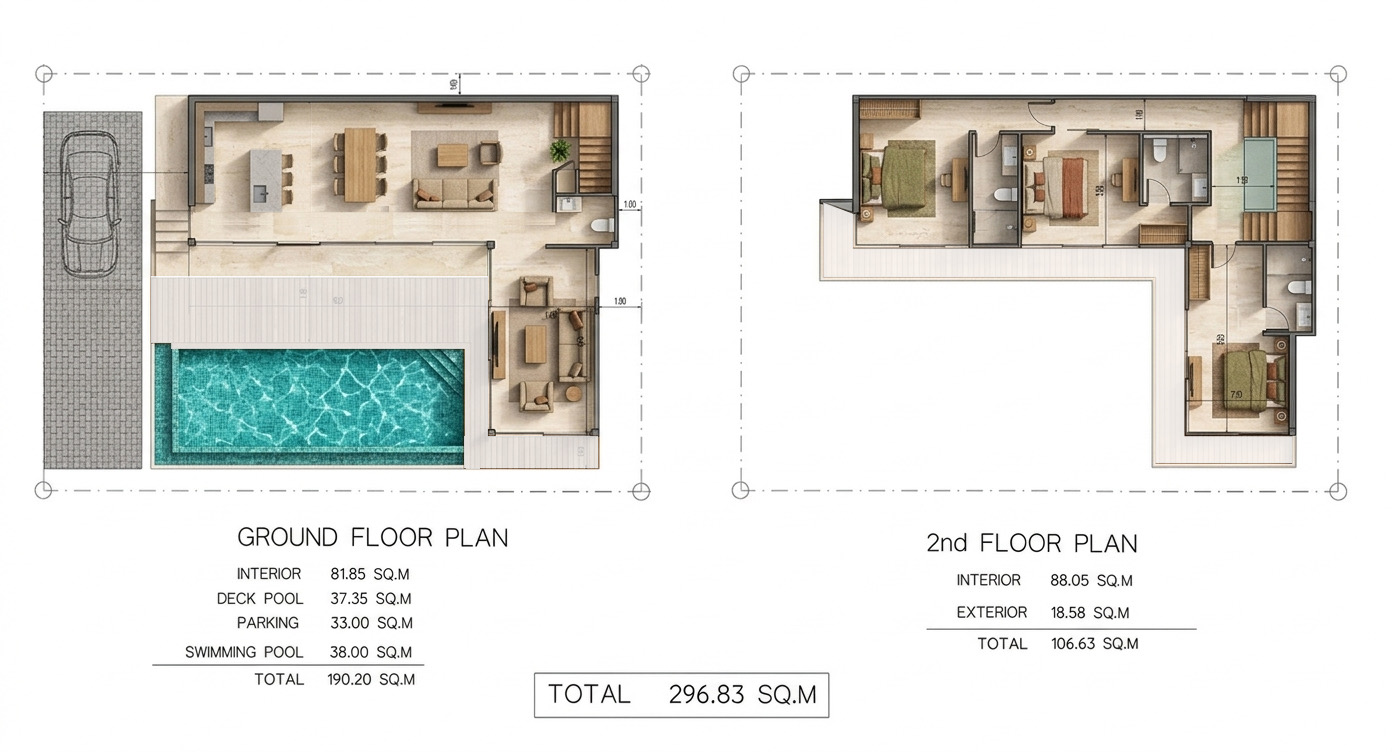 Ocean Villas – Off Plan 3 Bedroom Garden Pool Villa in Chaweng Noi for sale: Ocean Villas – Off Plan 3 Bedroom Garden Pool Villa in Chaweng Noi for sale