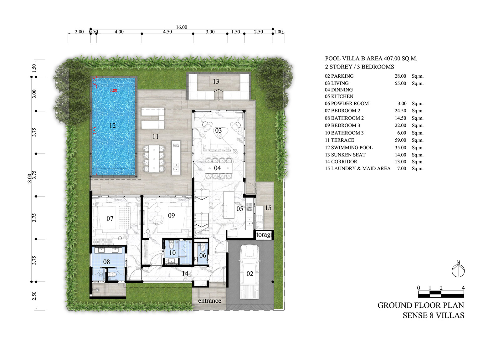 Sense 8 – Sensational 3 to 4 Bedroom Seaview Villa in Chaweng Noi for Sale