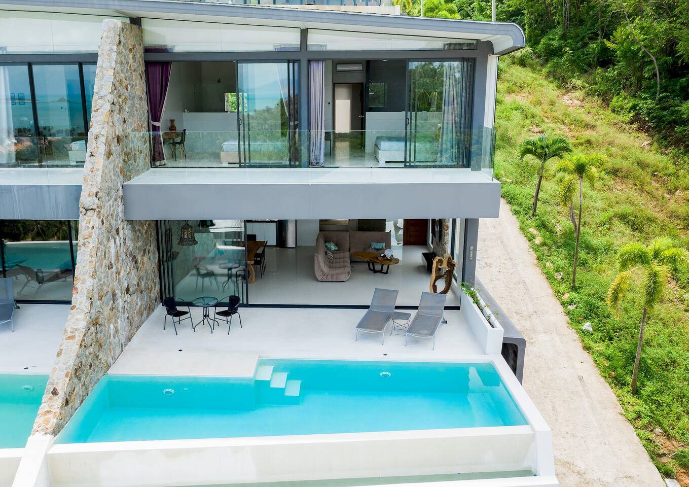 (SOLD) 2 bedrooms private pool apartment for sale in Bophut Hills, Koh Samui. 