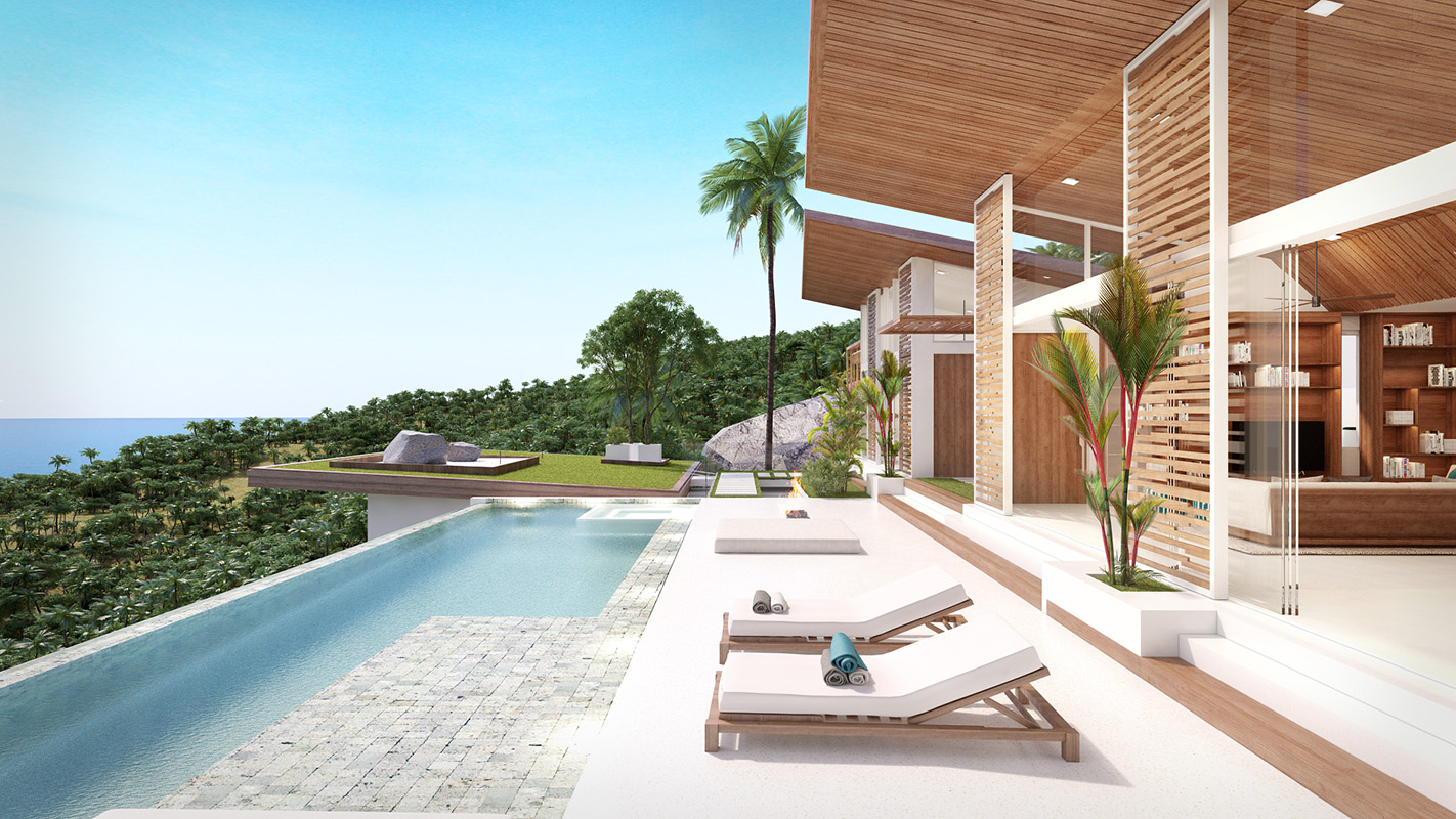 (SOLD) Pacific Palisade - Contemporary Tropical 5 Bedroom Seaview Pool Villas in Bang Por 