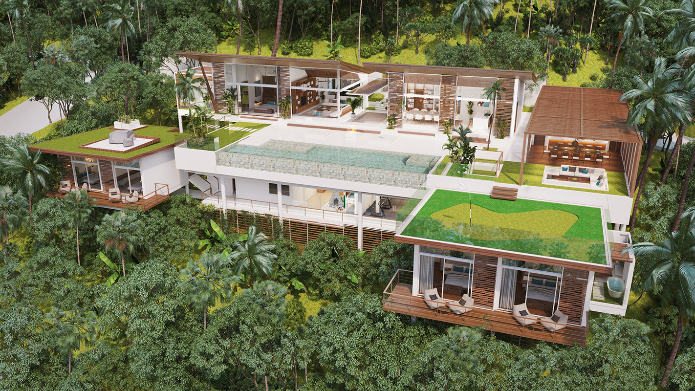 (SOLD) Pacific Palisade - Contemporary Tropical 6 to 7 Bedroom Seaview Pool Villas in Bang Por 