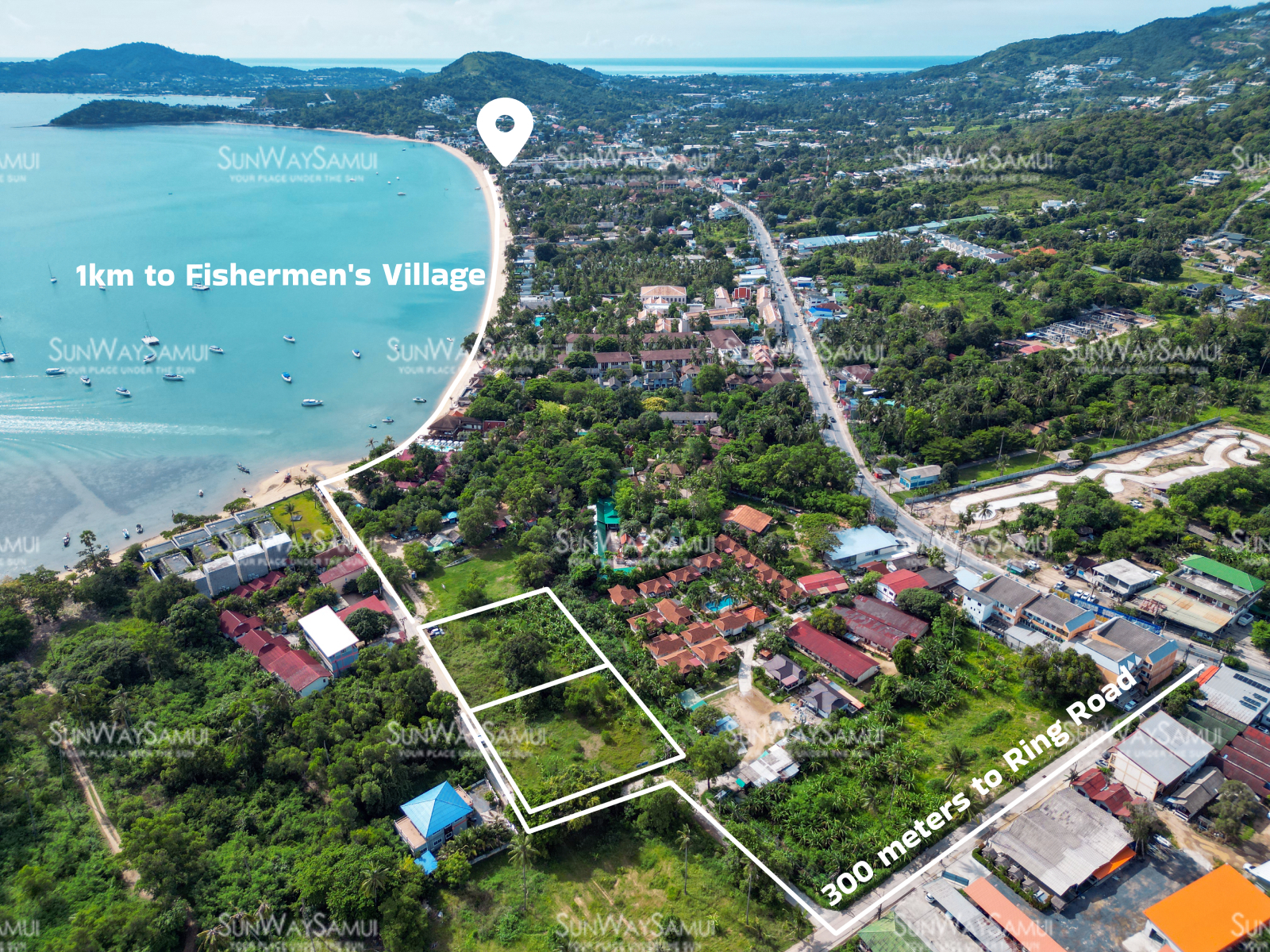 An excellent land plot on the West side of Bophut beach in Koh Samui. 