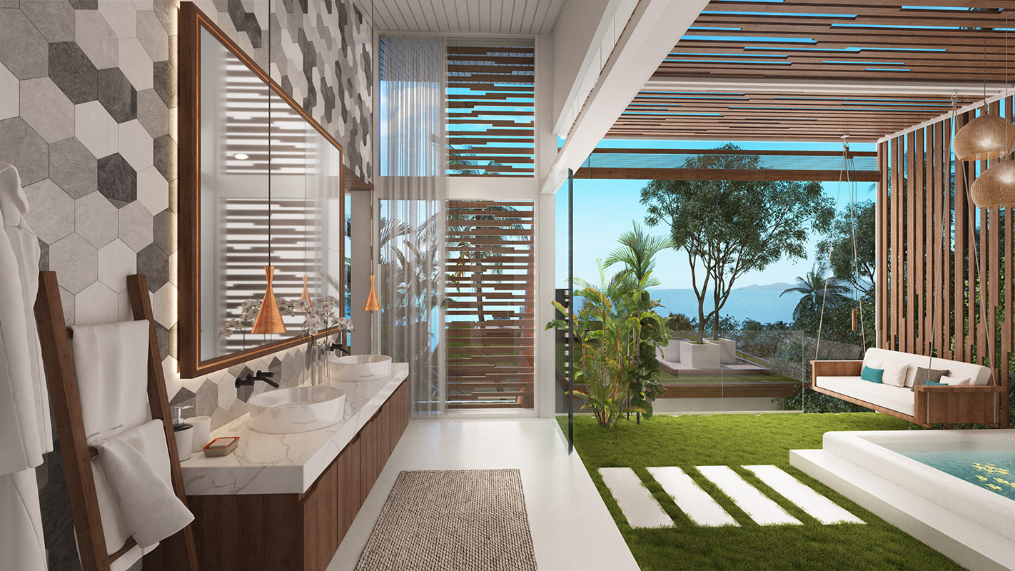 (SOLD) Pacific Palisade - Contemporary Tropical 6 to 7 Bedroom Seaview Pool Villas in Bang Por 