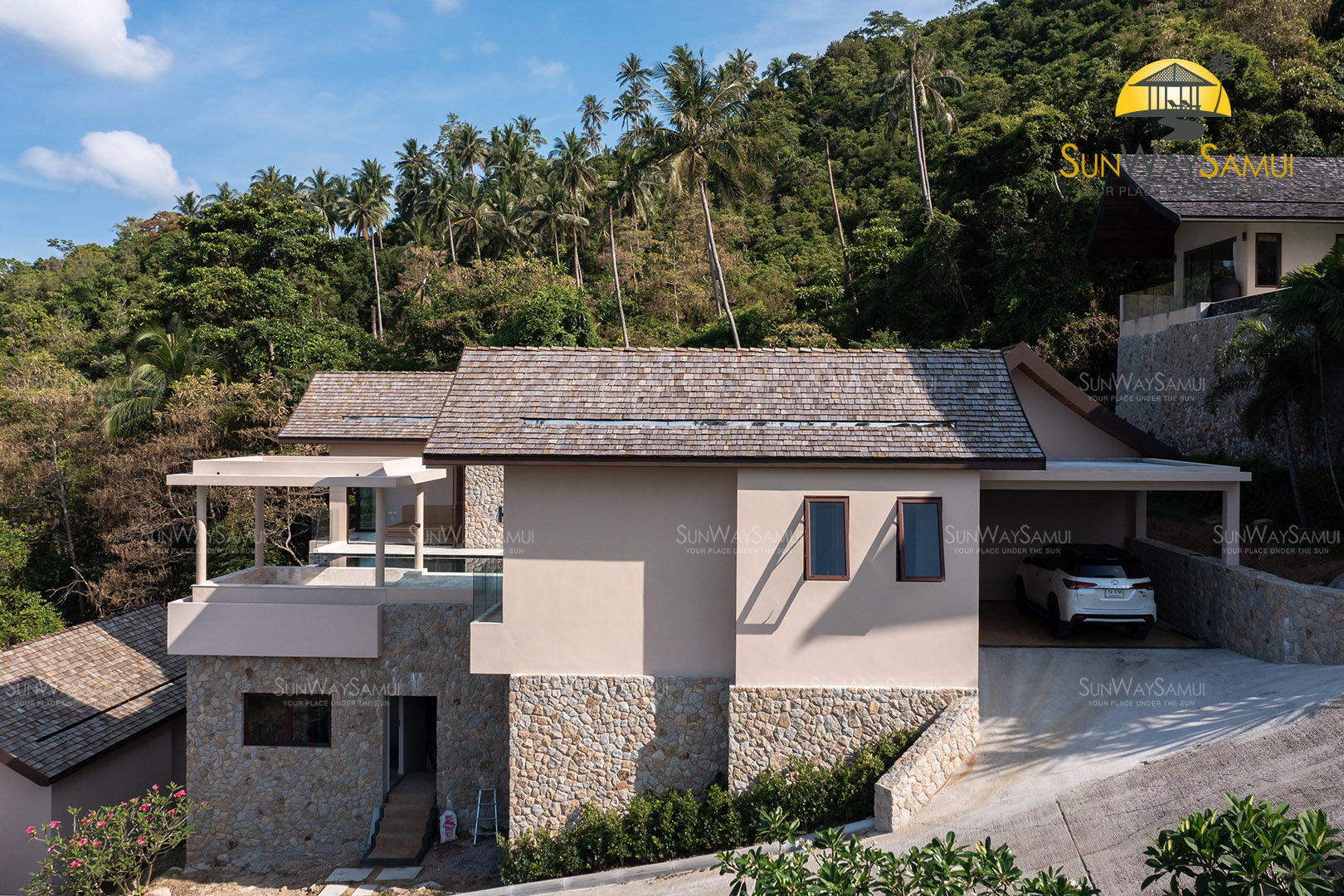 (SOLD) Villa Delapan - Traditional Tropical 3 Bedroom Seaview Pool Villa in Chaweng Noi For Sale