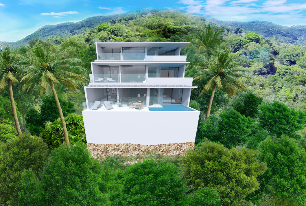 (SOLD) 1-2 Bedroom Sea View Apartments with plunge pool for sale, Lamai