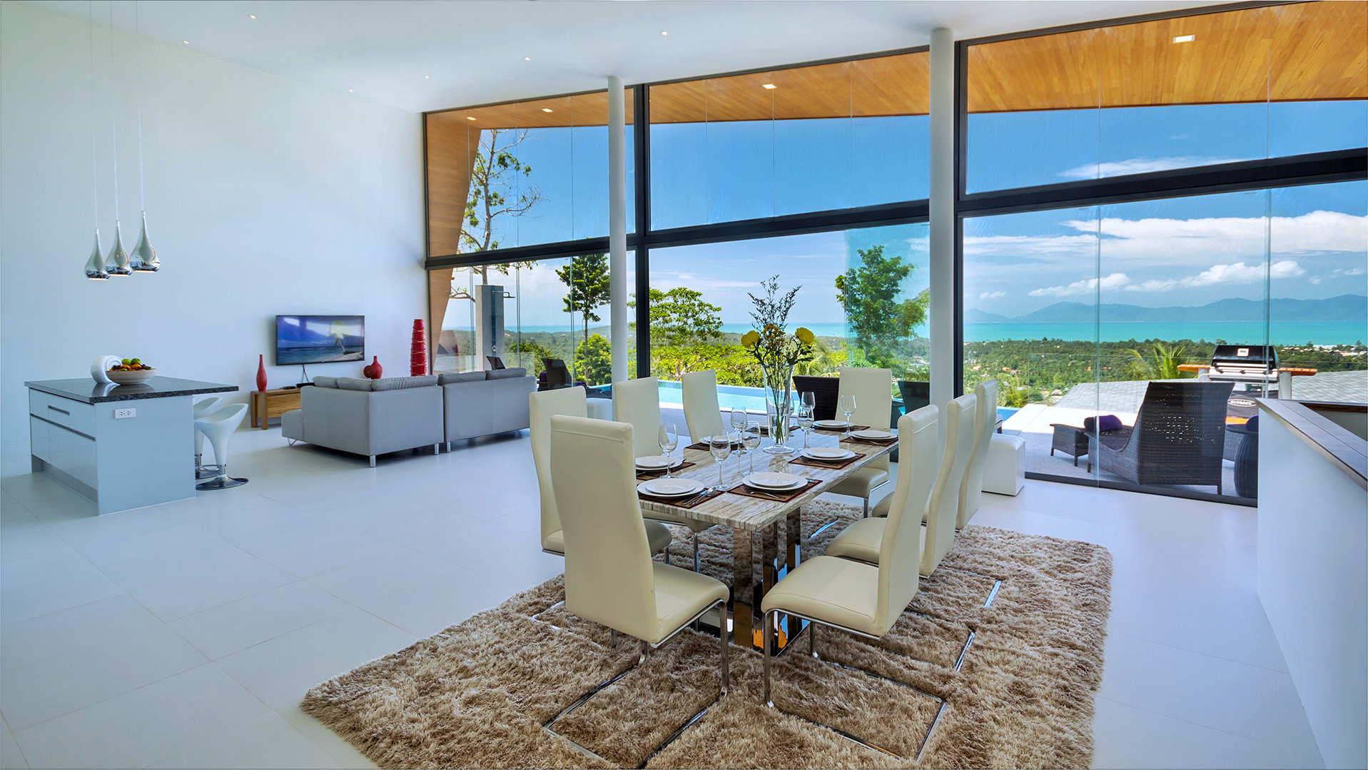 Supreme 4+1 Bedroom Seaview Pool Villa in Maenam for Sale