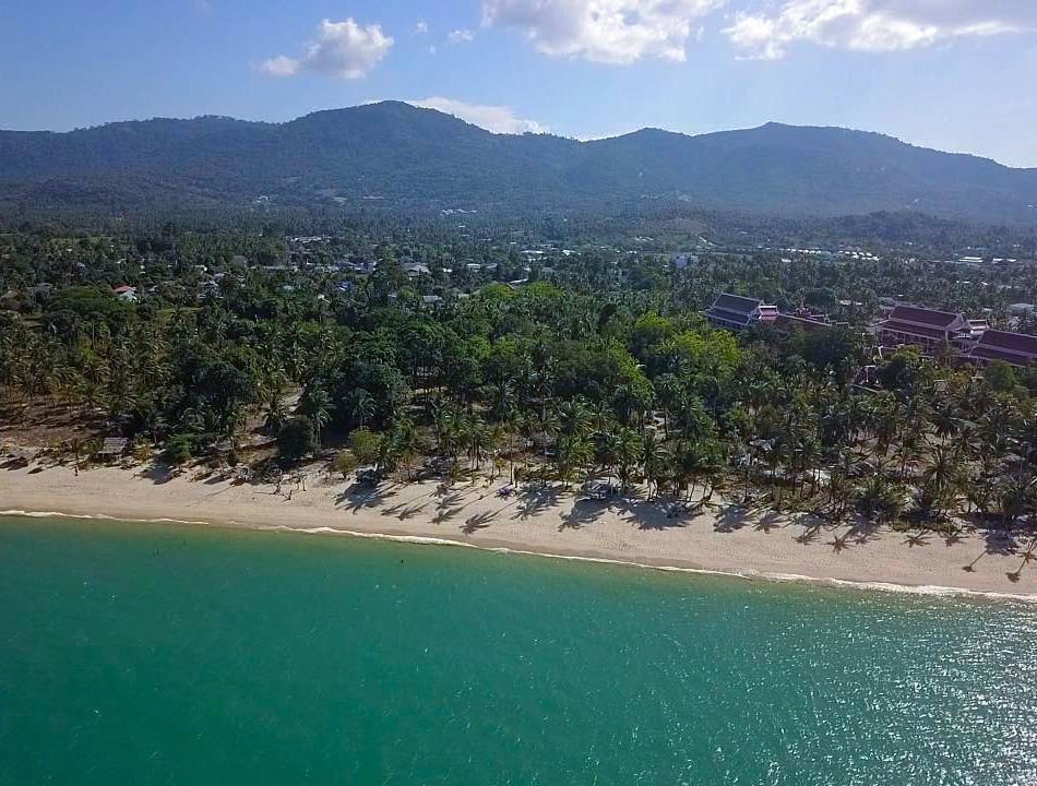30 Rai beach front land in Maenam with a stunning 180 meters beach front