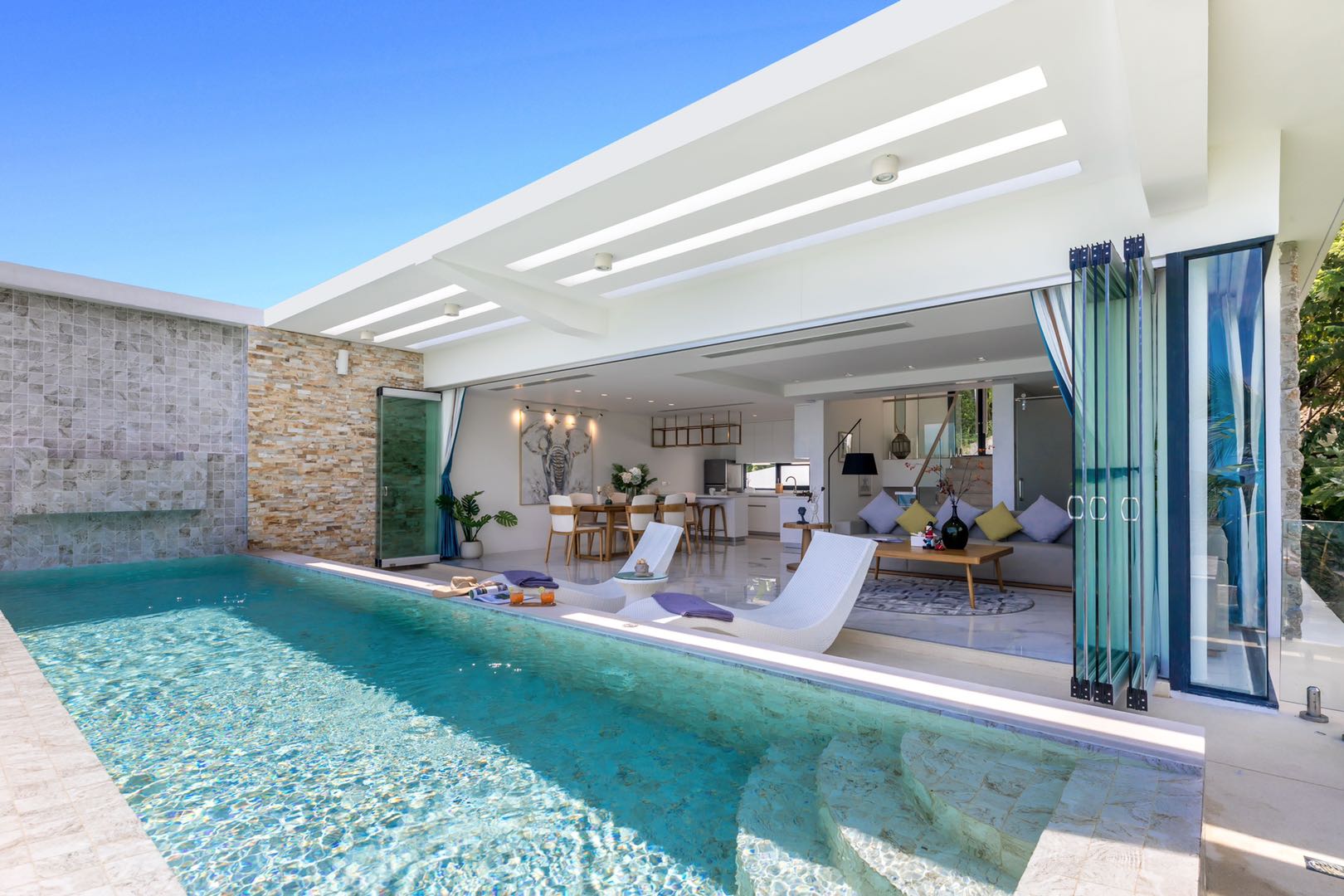 The Wave 2 - Modern 3 Bedroom Semi-Detached Seaview Pool Villa in Chaweng Noi for sale