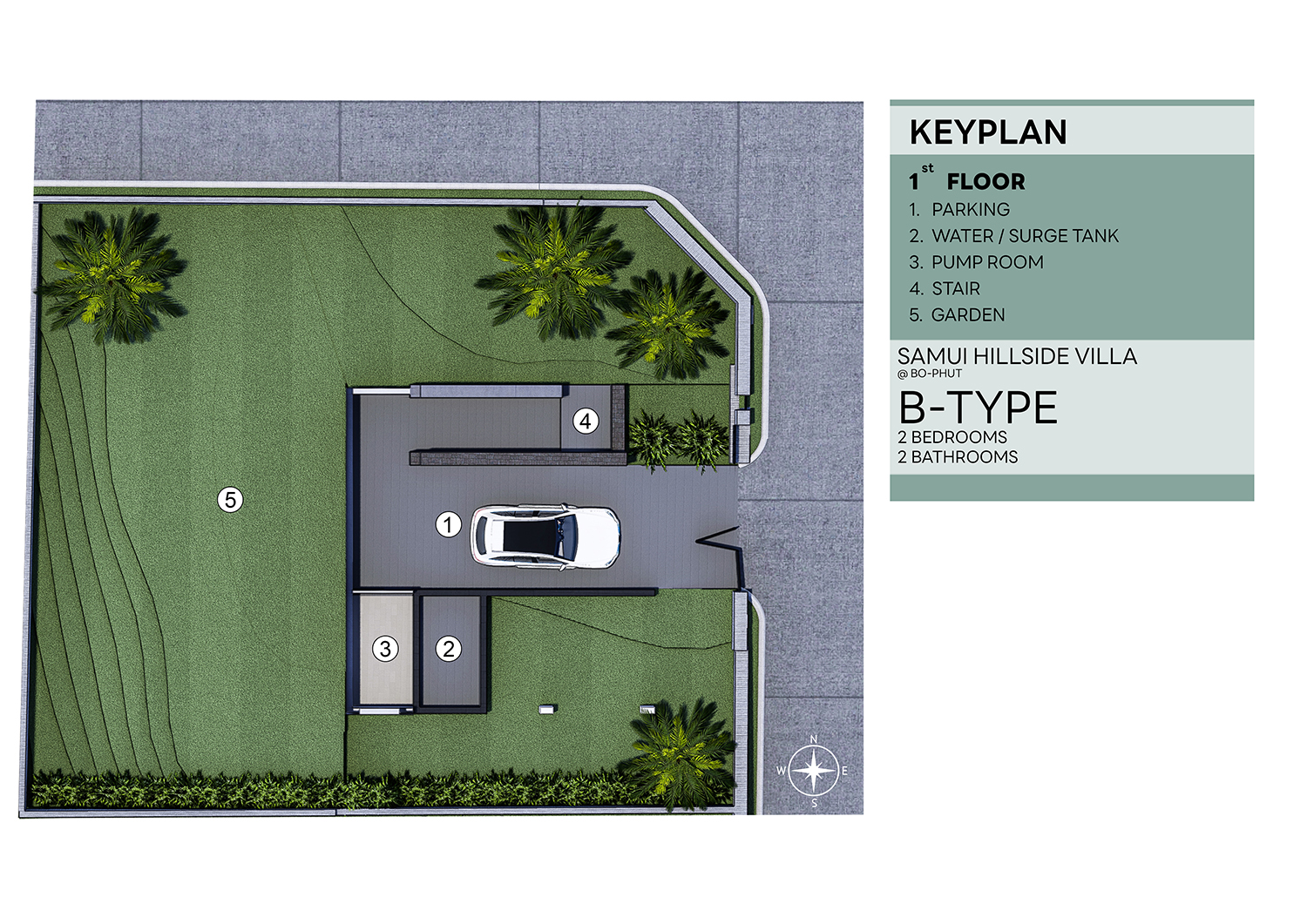 Samui Hillside Village – 3 Bedroom Mountain-view Pool Villa in Bophut for sale 