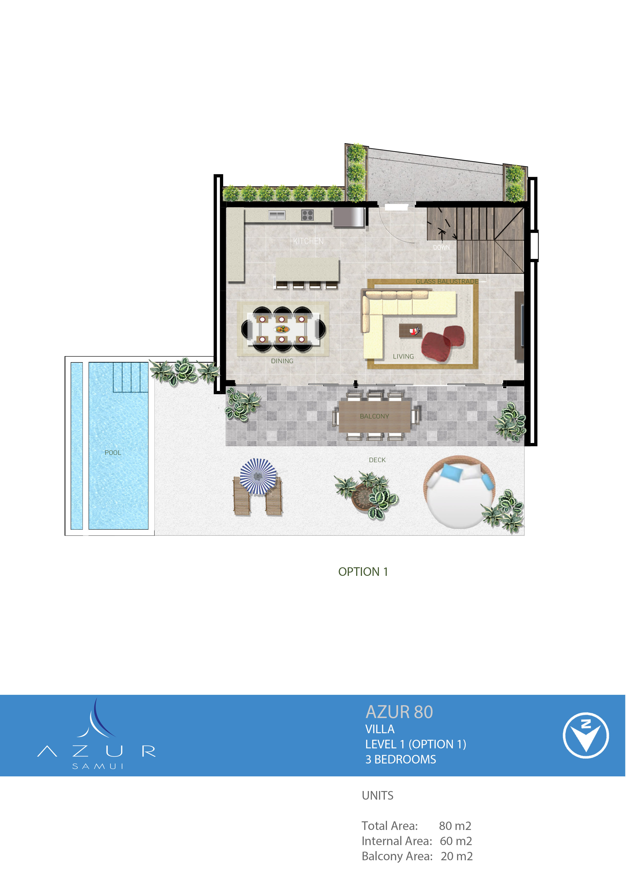 Azur Samui – Attractive 2 or 3 Bedroom Seaview Pool Villa in Maenam for sale