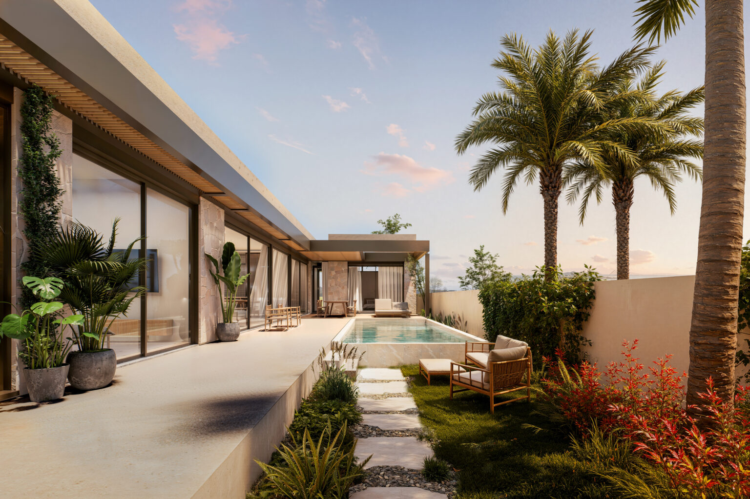 TRIO – Tropical 3 Bedroom Garden Pool Villa in Fishermen’s Village for Sale: TRIO – Tropical 3 Bedroom Garden Pool Villa in Fishermen’s Village for Sale