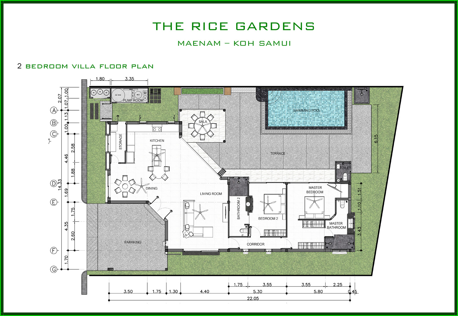 The Rice Gardens - Contemporary 2-4 Bedroom Garden Pool Villa in Maenam for sale: The Rice Gardens - Contemporary 2-4 Bedroom Garden Pool Villa in Maenam for sale