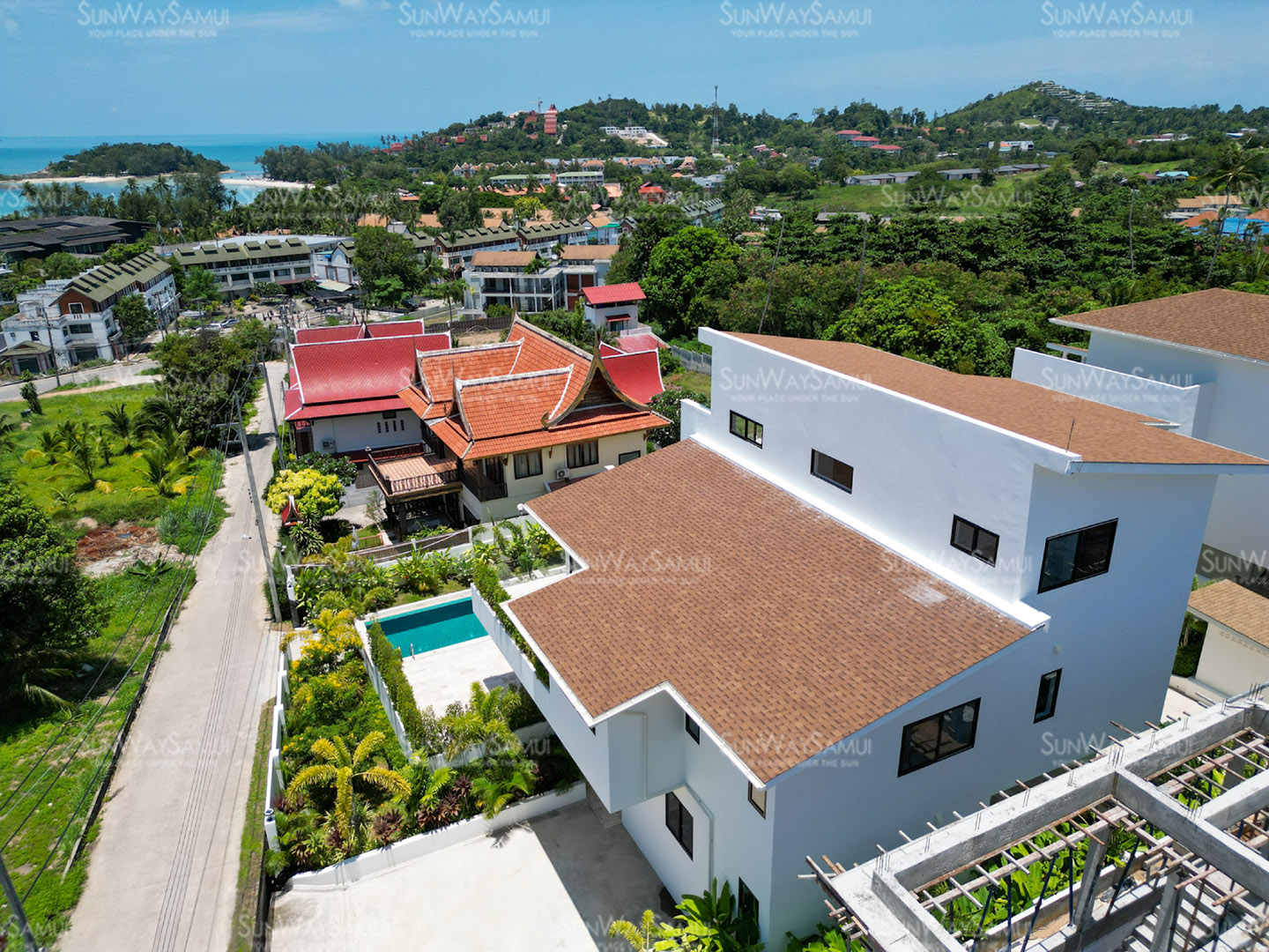 Villa Gabriela – Duplex Beachside Pool Villa with Partial Sea View in Choengmon for Sale