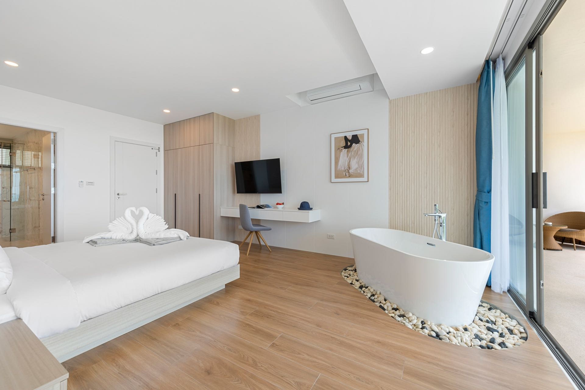 (SOLD) Urbane 3 Bedroom Semi-detached Seaview Pool Villa in Chaweng Noi for sale