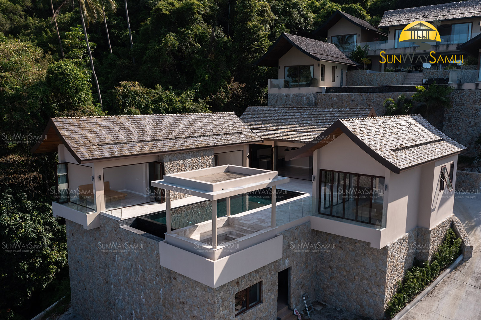 (SOLD) Villa Delapan - Traditional Tropical 3 Bedroom Seaview Pool Villa in Chaweng Noi For Sale