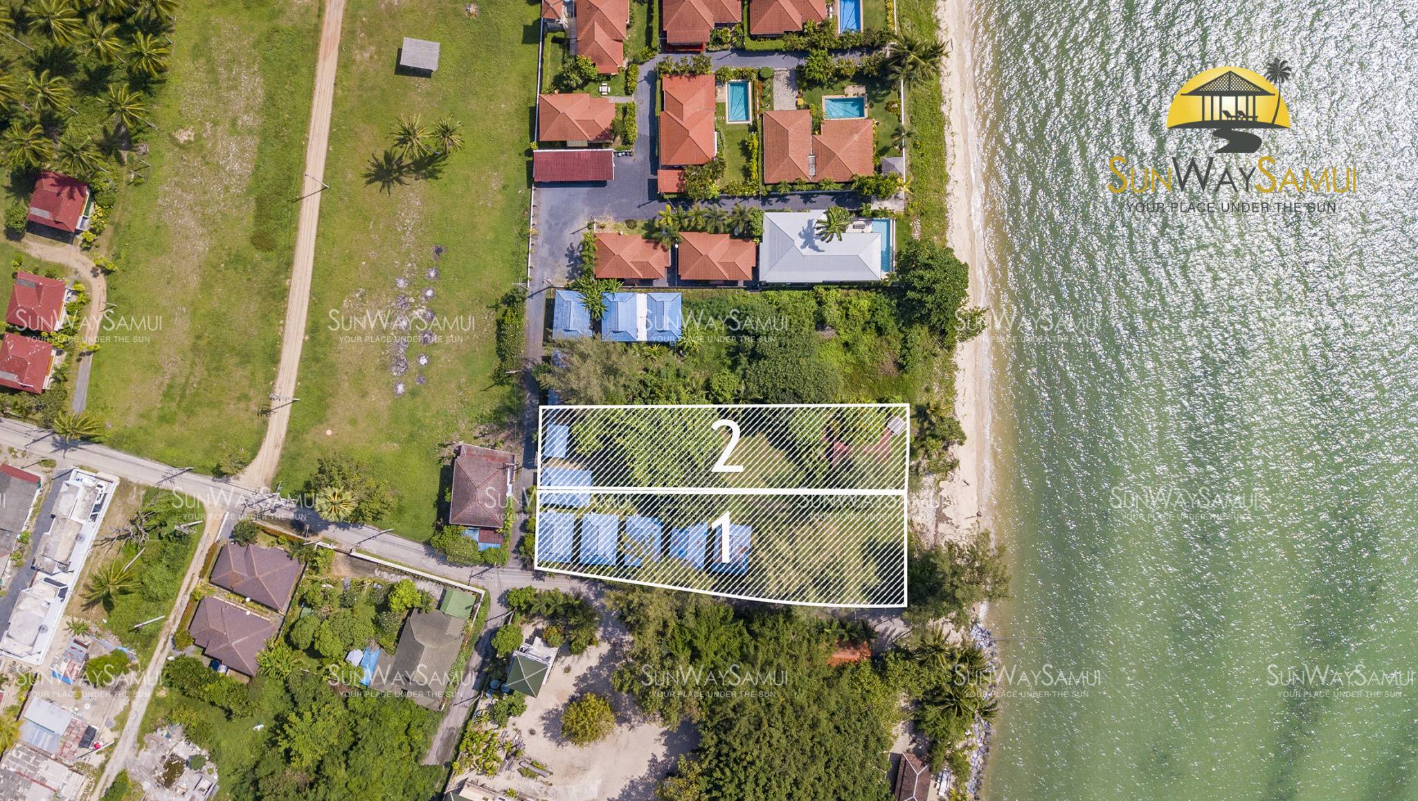 Beachfront Lipanoi land for sale with house and bungalows: Beachfront Lipanoi land for sale 
