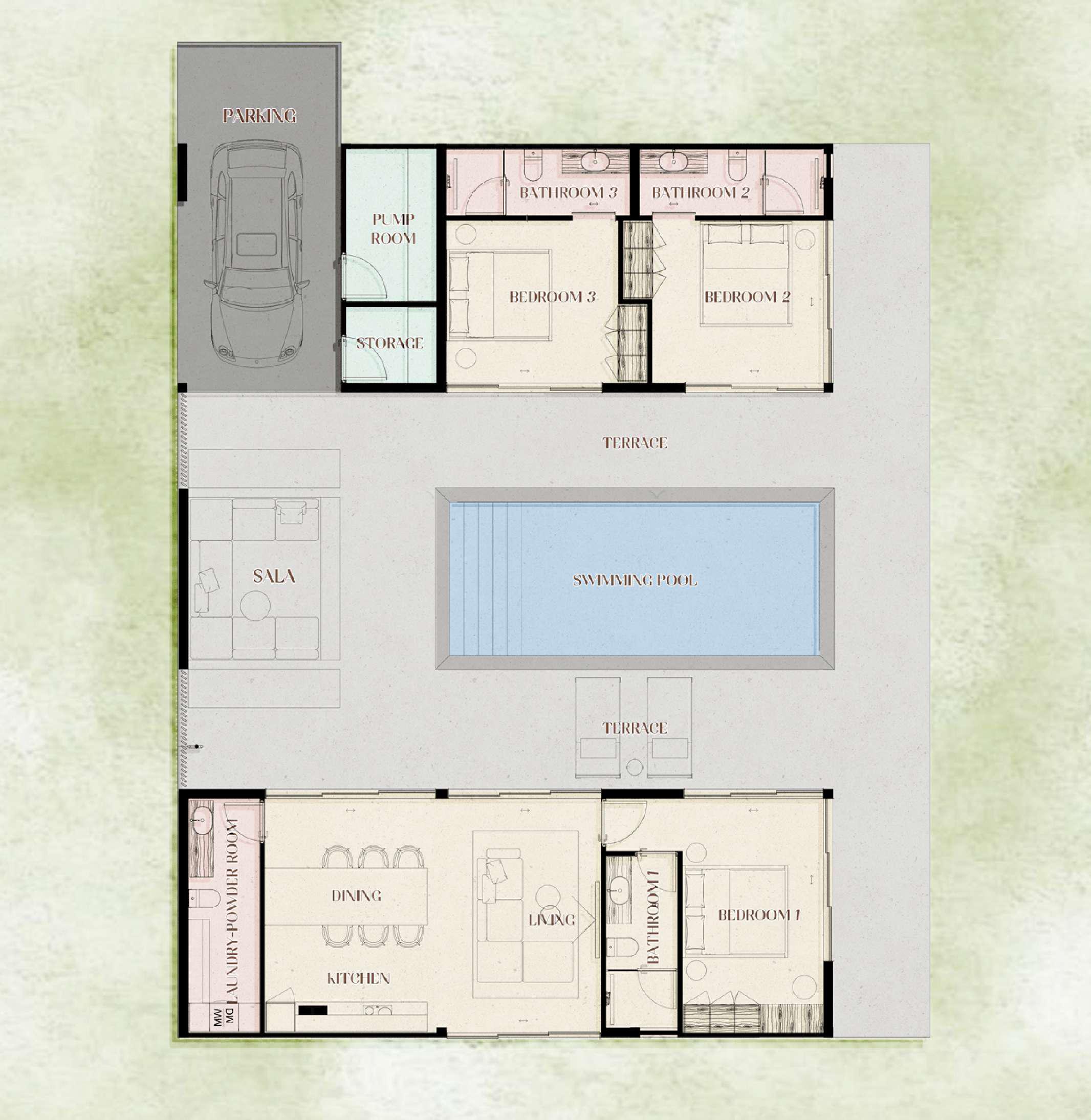 Nadi Villa – Leasehold Mediterranean 3 Bedroom Garden Pool Villa in Chaweng: Nadi Villa – Leasehold Mediterranean 3 Bedroom Garden Pool Villa in Chaweng