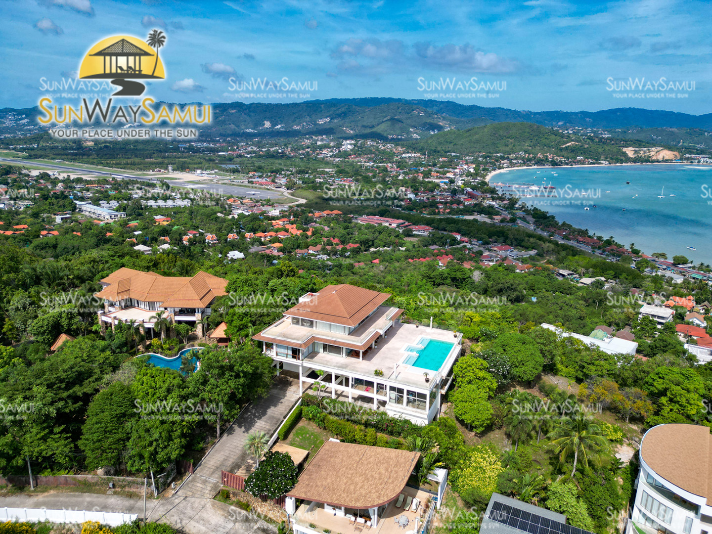 (PRICE REDUCED!) Hilltop Villa with 360-Degree View – 5 Bedroom Villa with Renovation Potential in Plai Laem for Sale