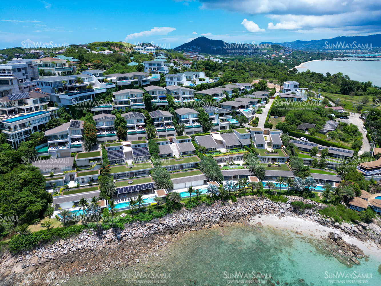 Nautical 4+1 Bedroom Seaview Semi-Detached Pool Villa in Plai Laem for sale