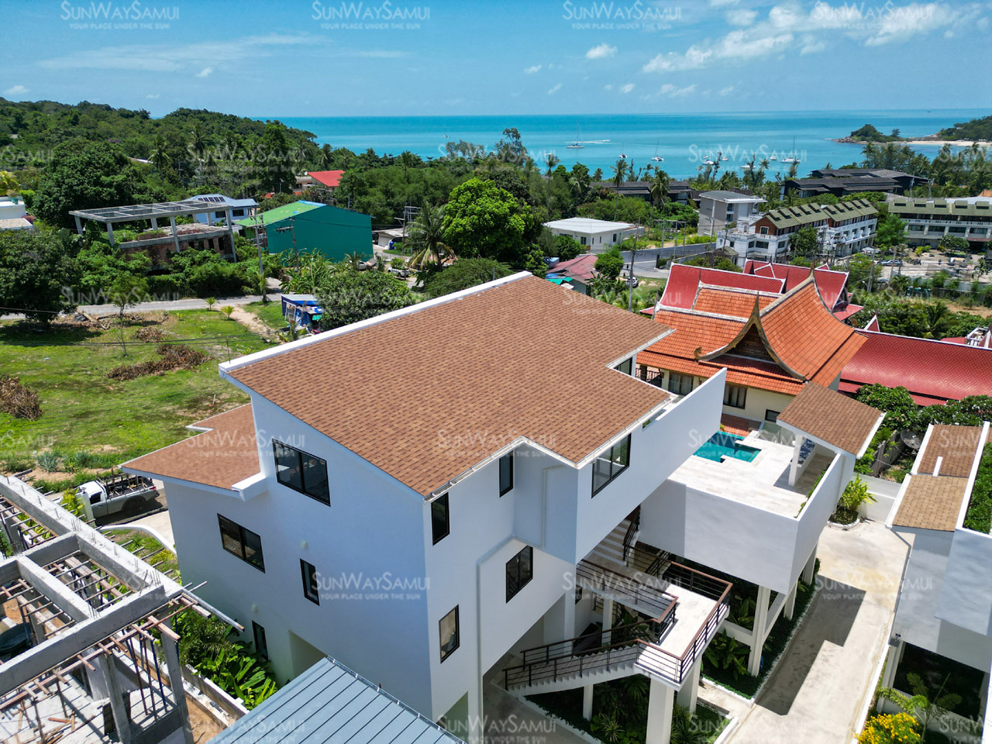 Villa Gabriela – Duplex Beachside Pool Villa with Partial Sea View in Choengmon for Sale