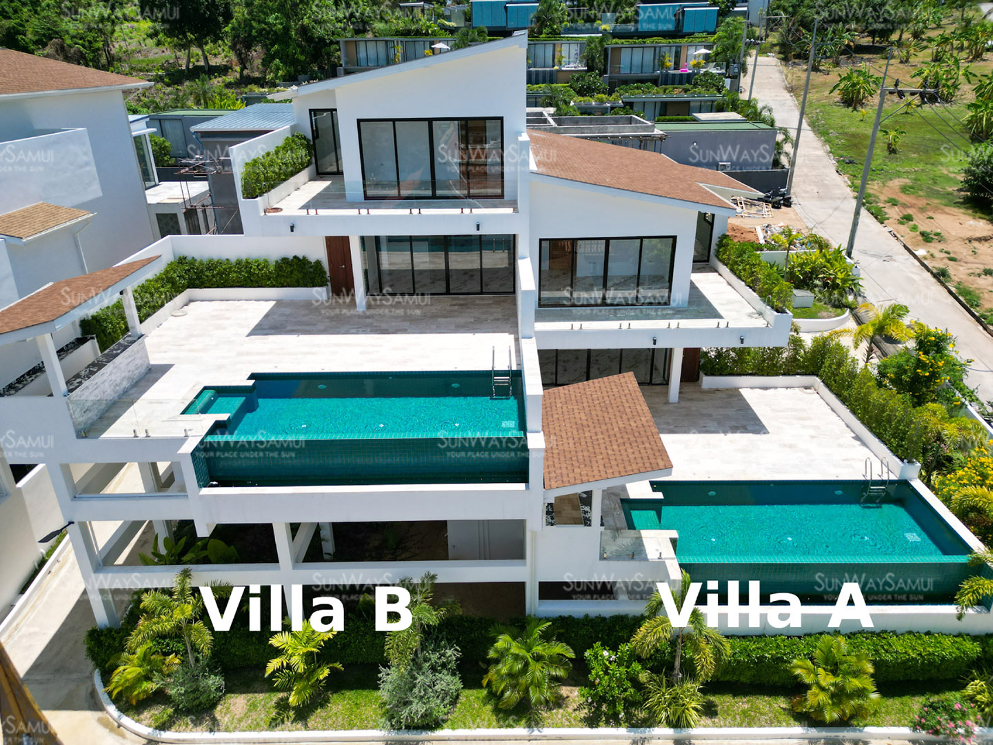 Villa Gabriela – Duplex Beachside Pool Villa with Partial Sea View in Choengmon for Sale