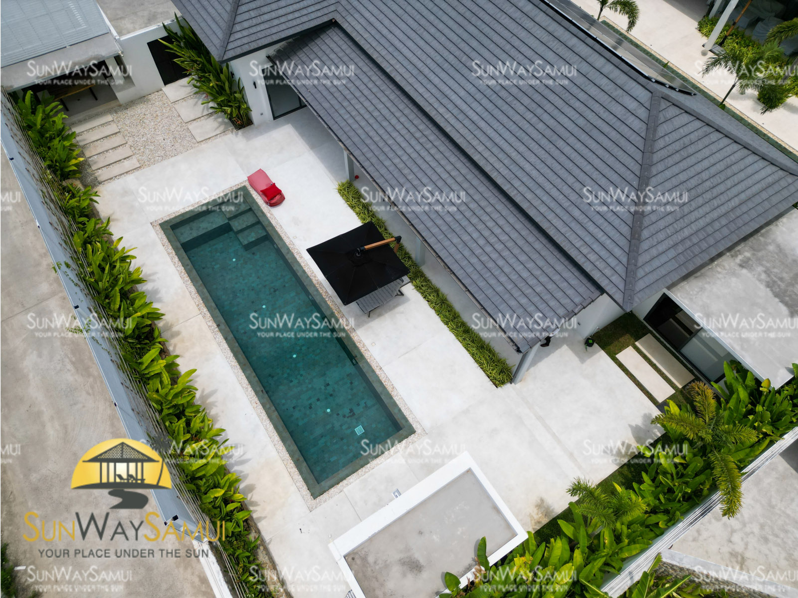 Tropical Balinese 4 Bedroom Garden Pool Villa in Maenam for Sale