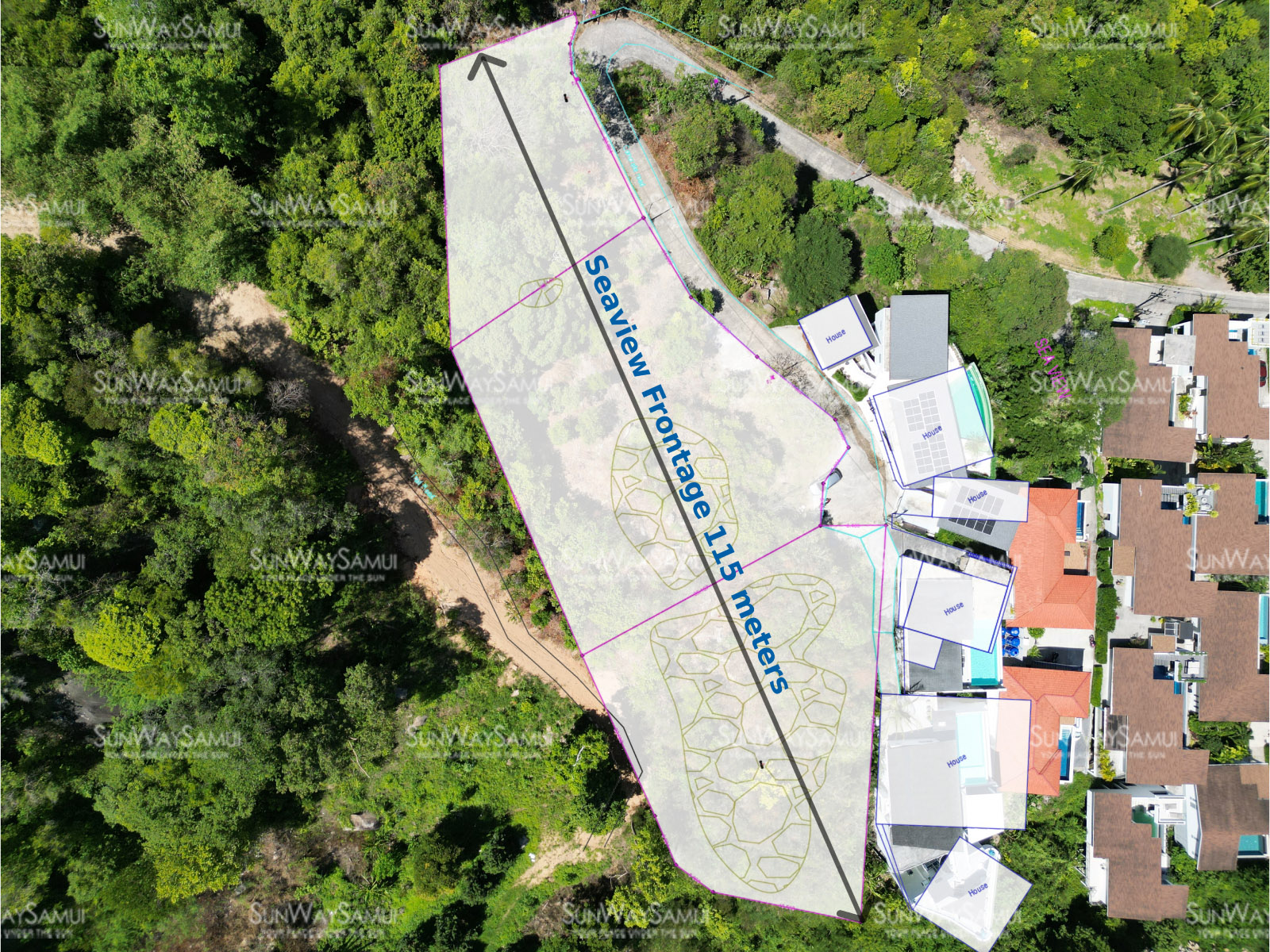 Hilltop 2.5 Rai Land with 115m Panoramic Sea Frontage in Chaweng for sale: Hilltop 2.5 Rai Land with 115m Panoramic Sea Frontage in Chaweng for sale