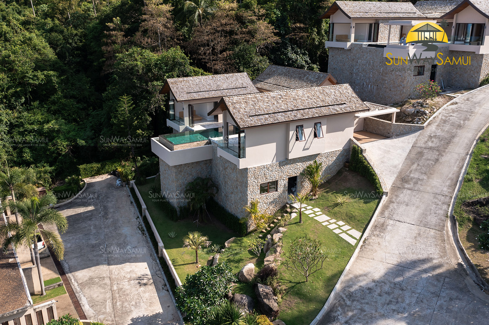 (SOLD) Villa Tujuh - Traditional Tropical 3 Bedroom Seaview Pool Villa in Chaweng Noi For Sale