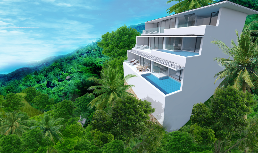 1-2 Bedroom Sea View Apartments with plunge pool for sale, Lamai: Emerald Bayview – 1 and 2 Bedroom Apartments for Sale, Lamai