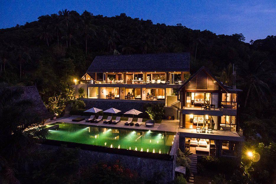 Suralai Villa - Modern Thai 6 Bedroom Seaview Pool Villa in Bophut for sale