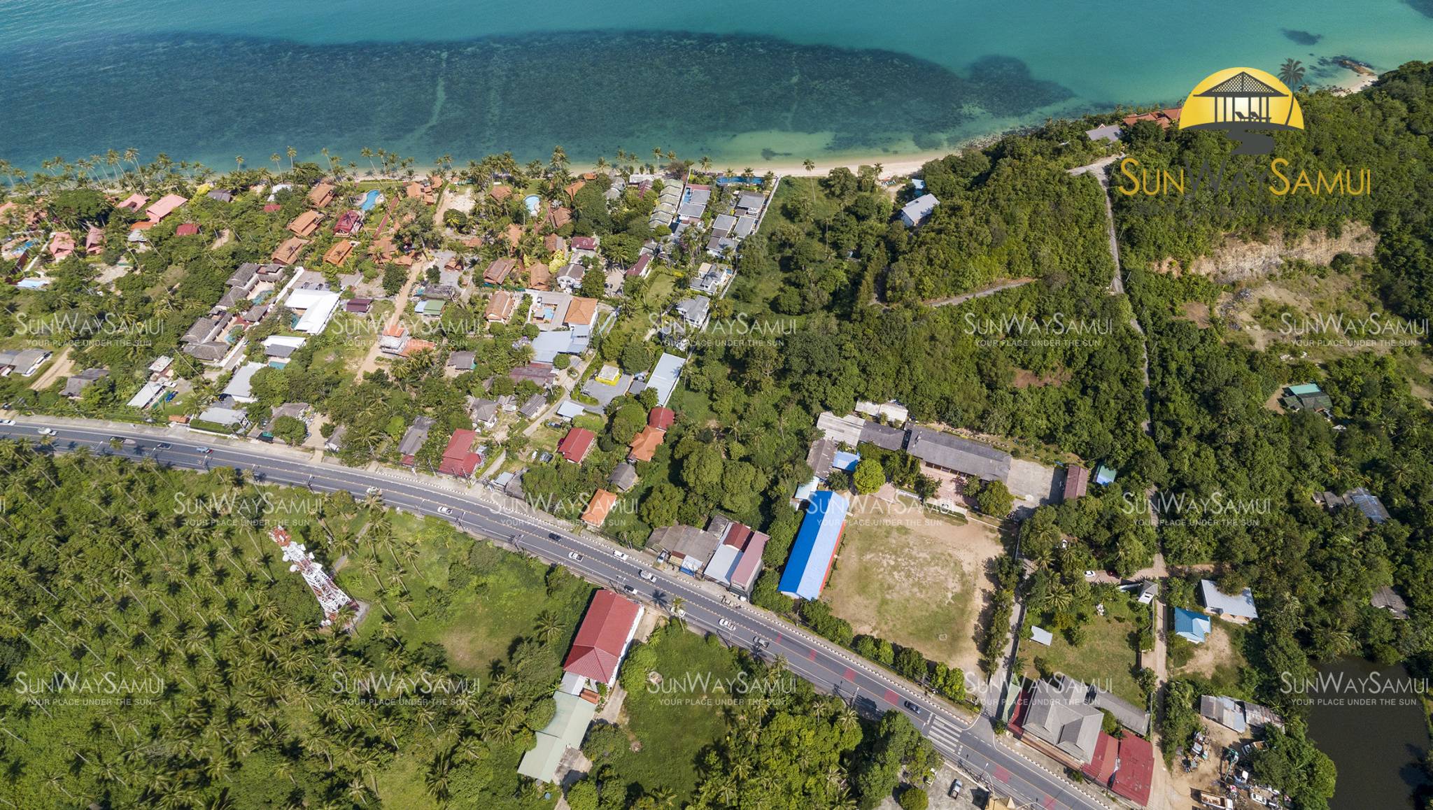 (SOLD) 7 Rai beachfront land for sale in Baan Tai 