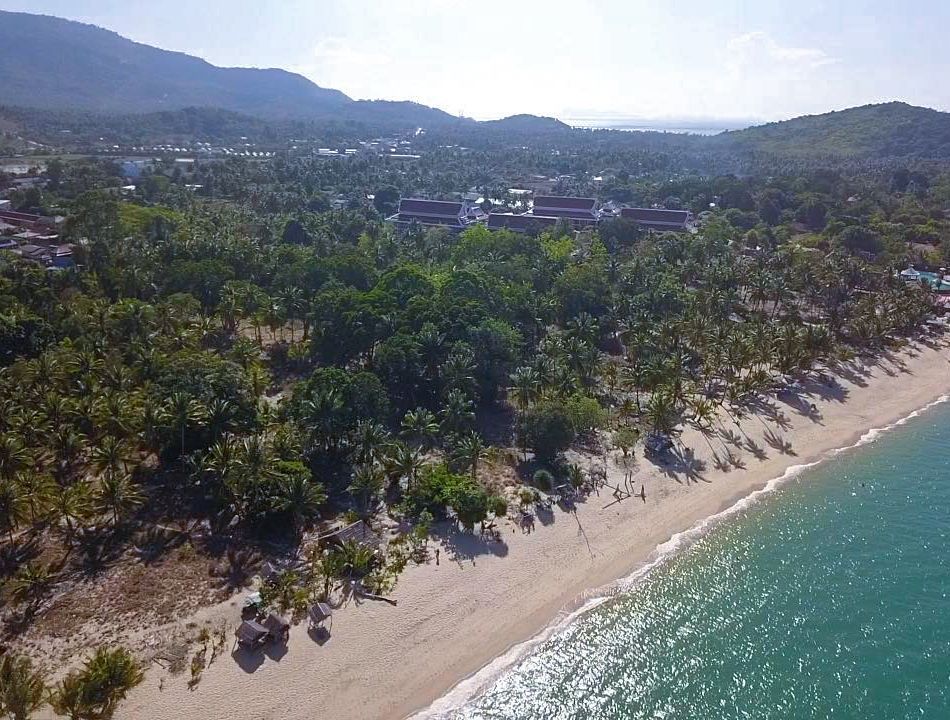 30 Rai beach front land in Maenam with a stunning 180 meters beach front