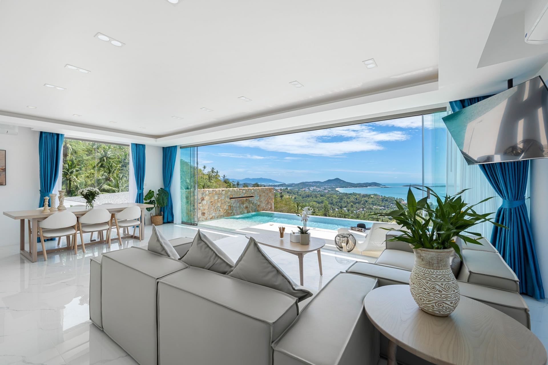 (SOLD) Urbane 3 Bedroom Semi-detached Seaview Pool Villa in Chaweng Noi for sale