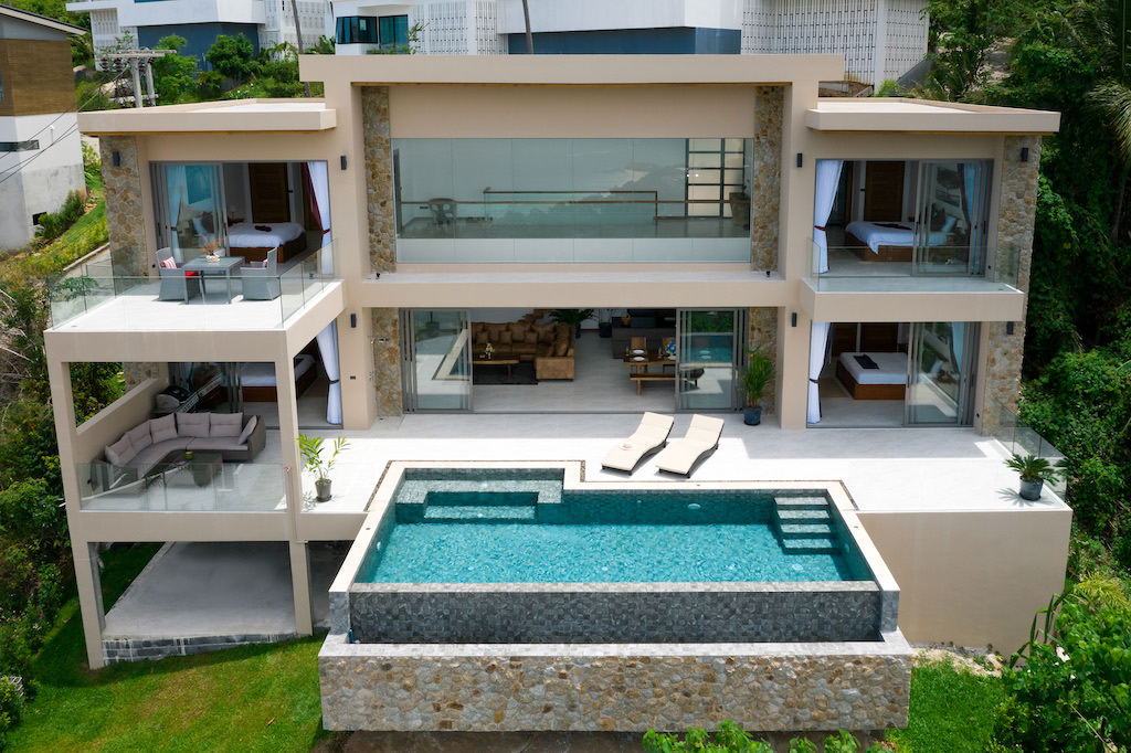 Majestic 4 Bedroom Seaview Pool Villa in Chaweng Noi for Sale