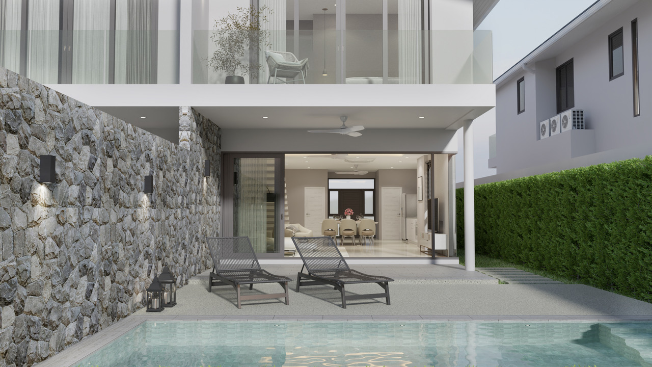 (SOLD) The Hideaway - 3 Bedroom Semi-Detached Pool Villa in Bophut for sale 