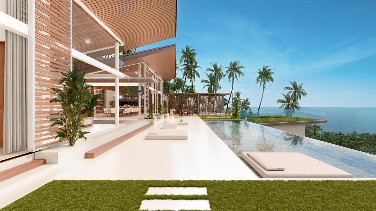 (SOLD) Pacific Palisade - Contemporary Tropical 6 to 7 Bedroom Seaview Pool Villas in Bang Por 