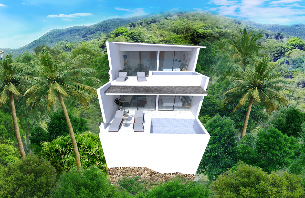 (SOLD) 1-2 Bedroom Sea View Apartments with plunge pool for sale, Lamai